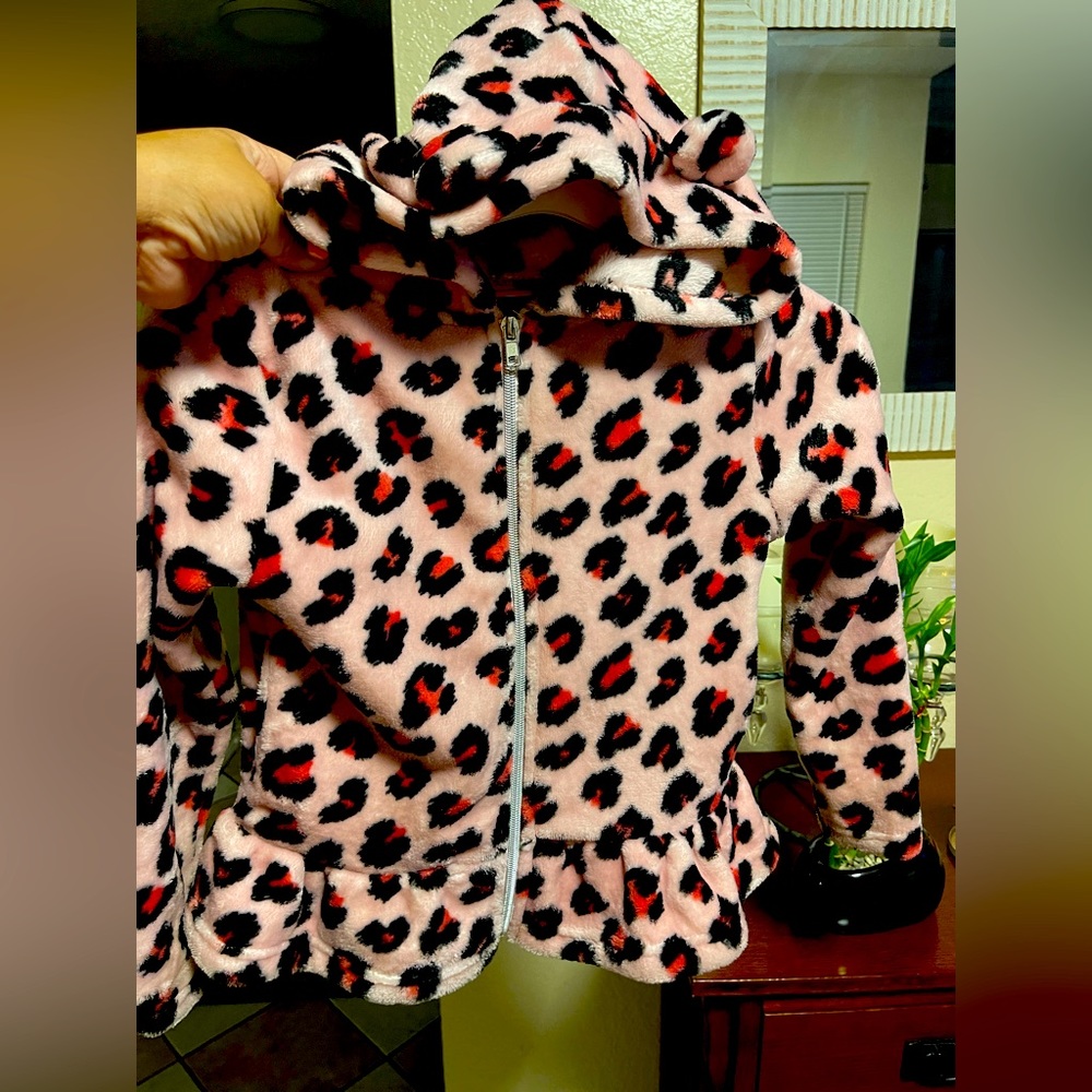 Girls Animal print warmup with hooded ears